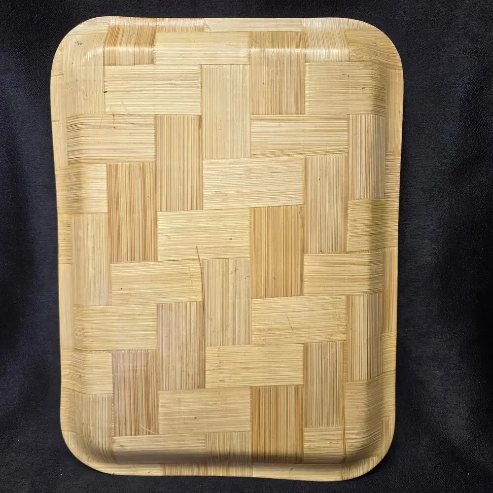Lait Pur Sterilise De La Binganne Girl Drinking Milk & Cats Bamboo Wood Tray